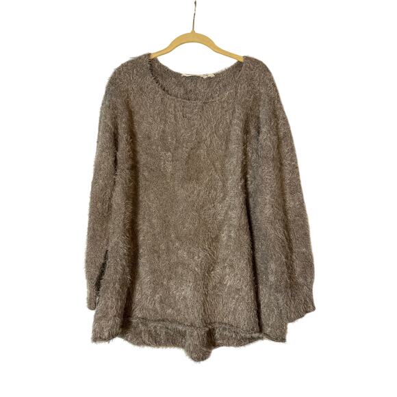 Soft Surrounding Fuzzy Gray Metallic Long Sleeve Sweater Sz M - Picture 2 of 7